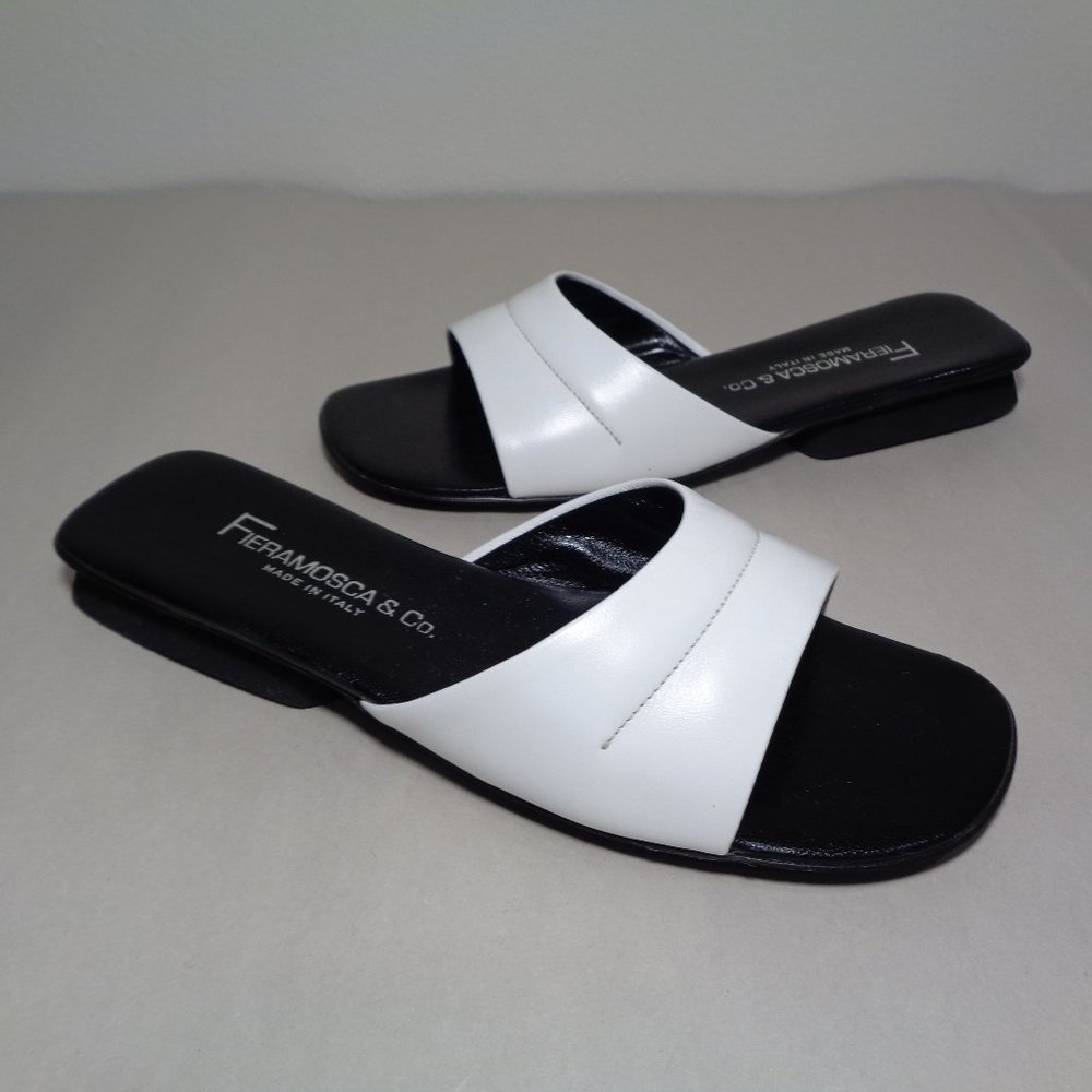 Fieramosca & Co. Size 6 M DONNA White Leather Sandals New Women's Shoes